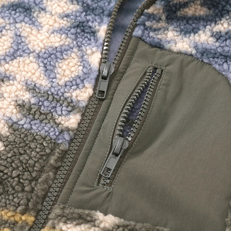 Sira | Sherpa fleece jacket in geometric pattern