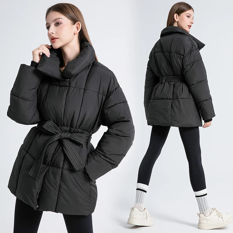 Cleo | Black belted parka