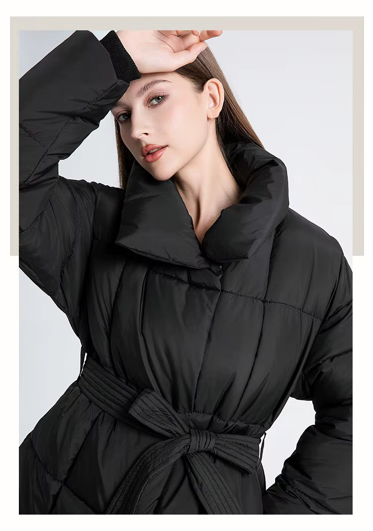 Cleo | Black belted parka