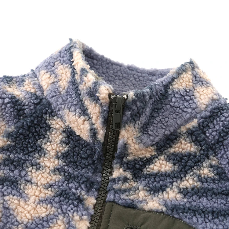 Sira | Sherpa fleece jacket in geometric pattern