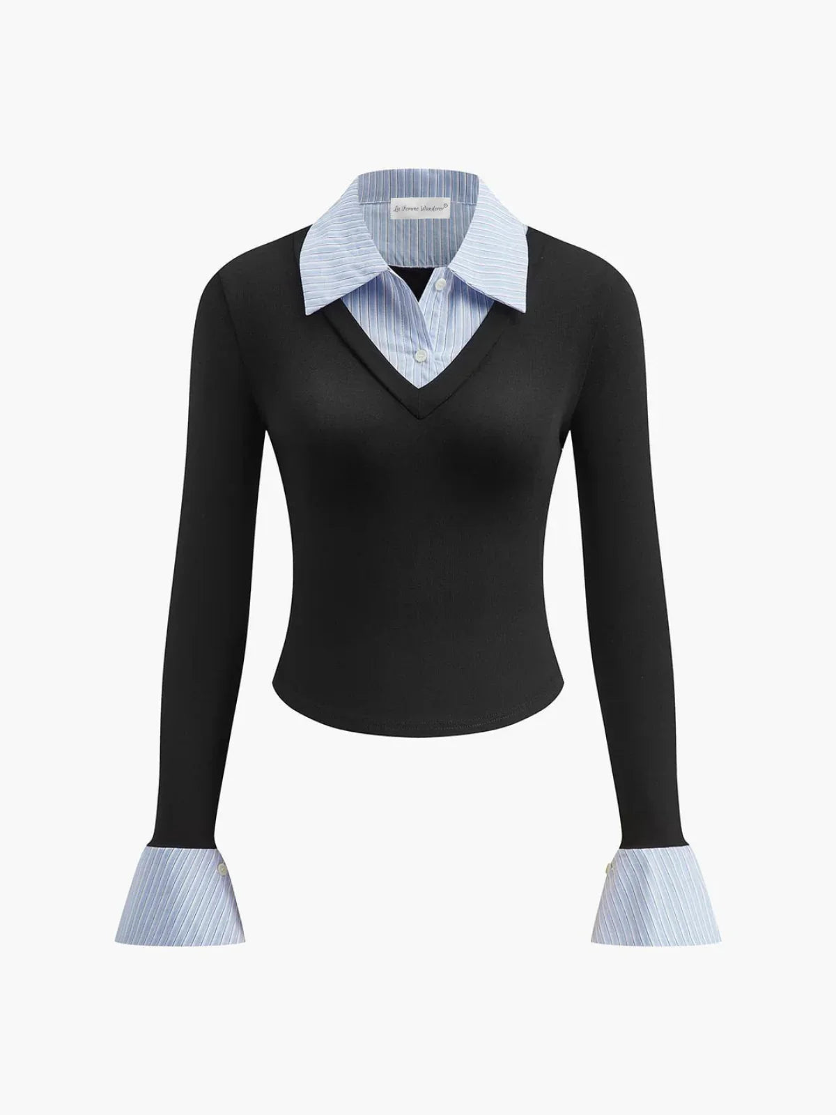 Tilia | Knitted top with contrasting collar