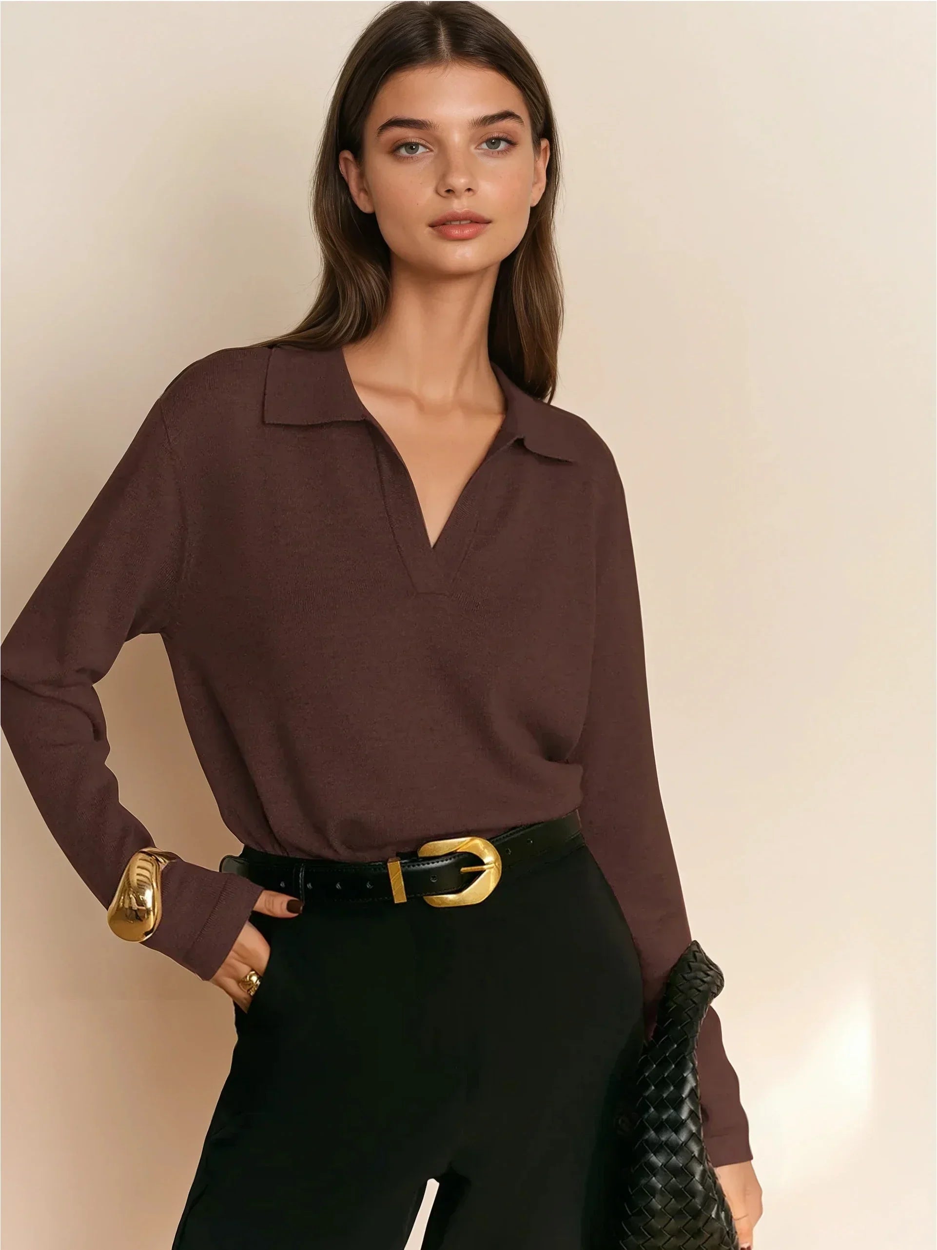 Jina | Knit polo sweater