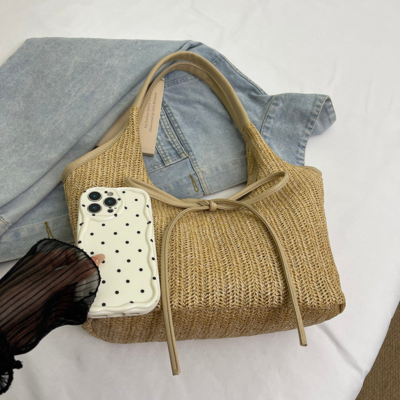 Rylle | Ribbon Straw Tote