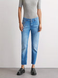 Blue low-rise stretch jeans
