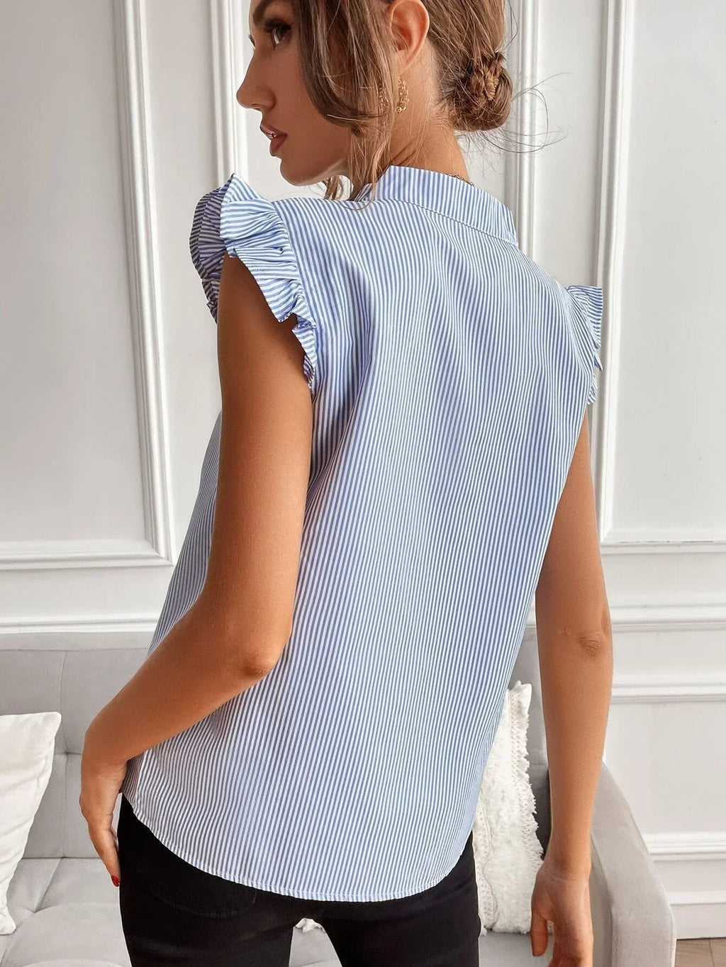 Micki | Striped sleeveless blouse