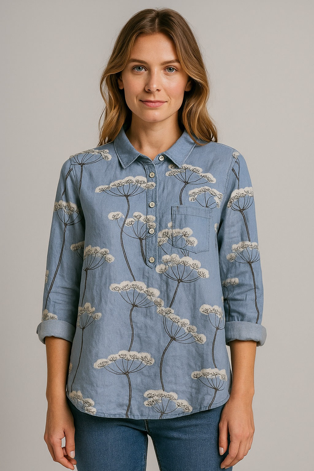  Blouse with botanical print