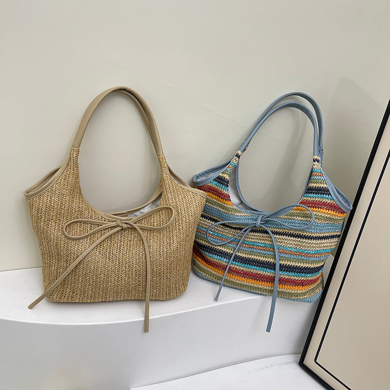 Rylle | Ribbon Straw Tote