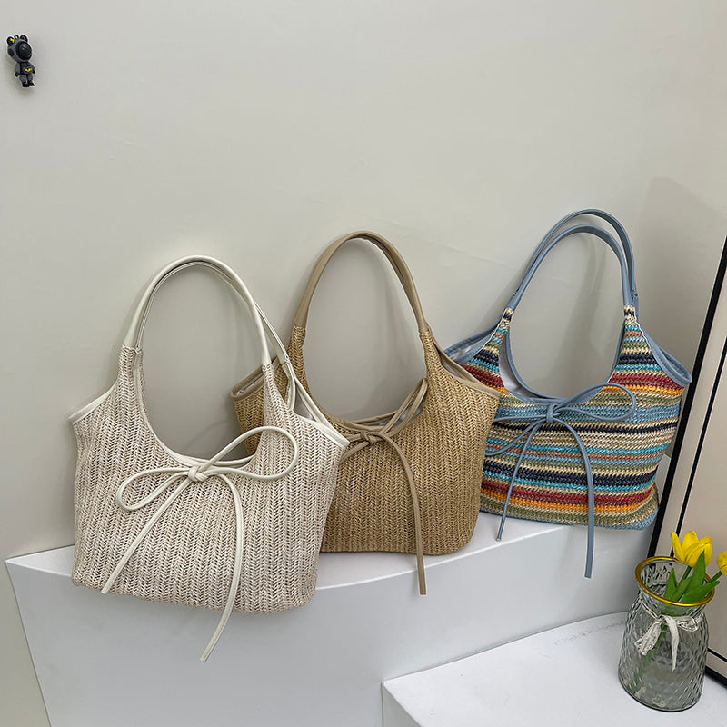 Rylle | Ribbon Straw Tote