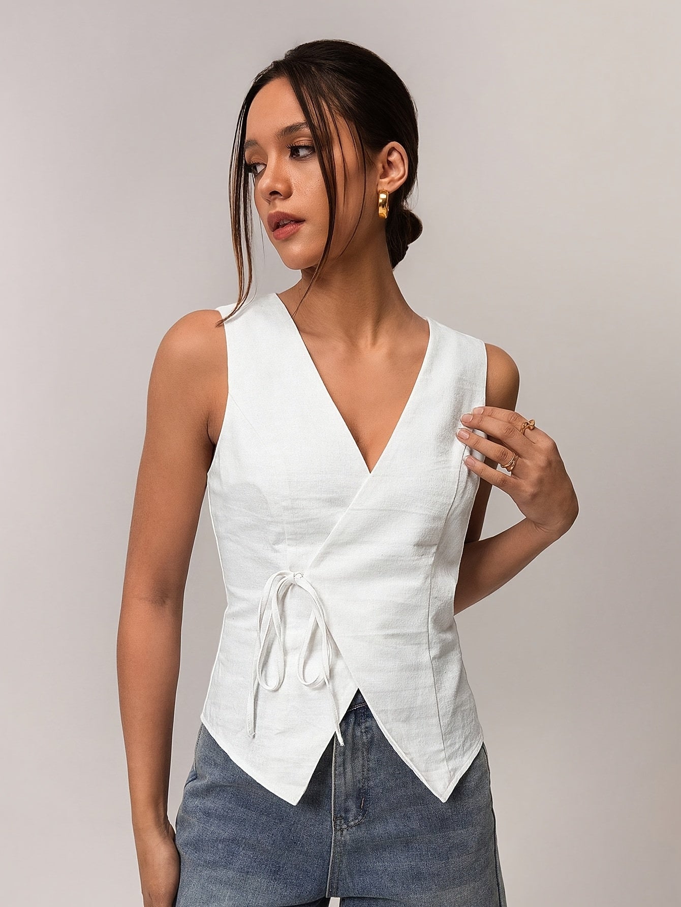 Wrap Top with Tie Detail