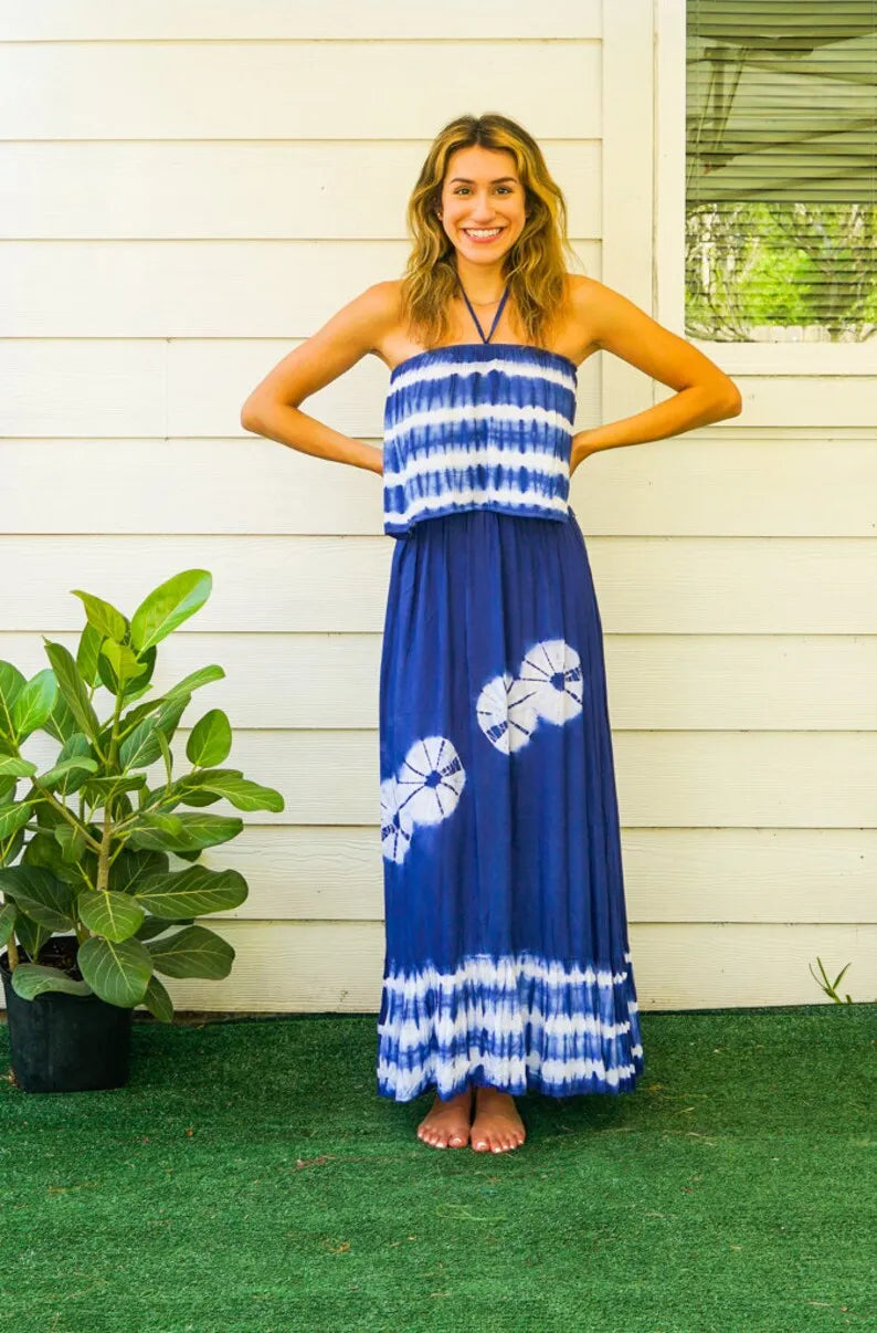 Blue Harmony | Tie-dye maxi dress