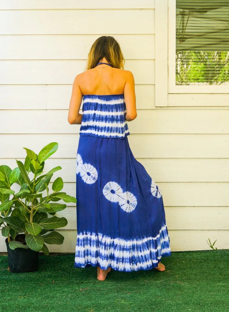 Blue Harmony | Tie-Dye Maxi Jurk