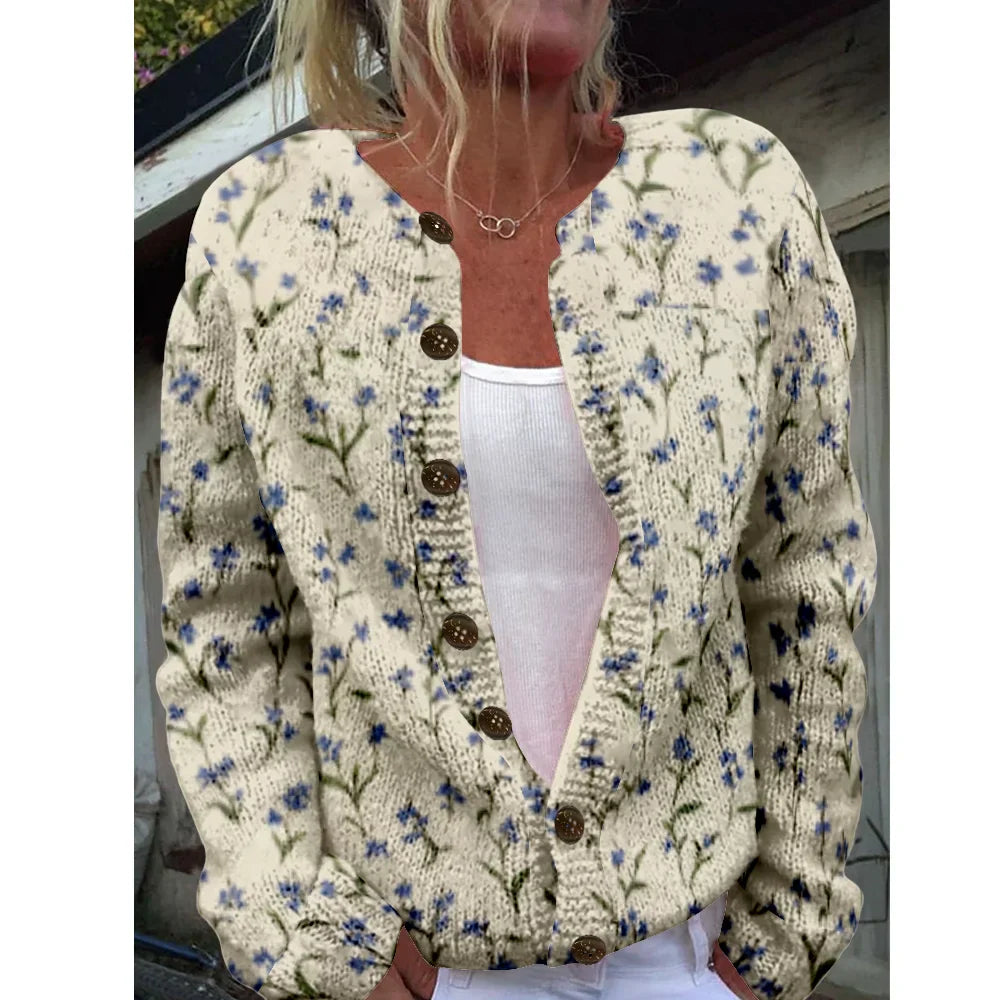 Jaye | Crèmekleurig vest met bloemenprint