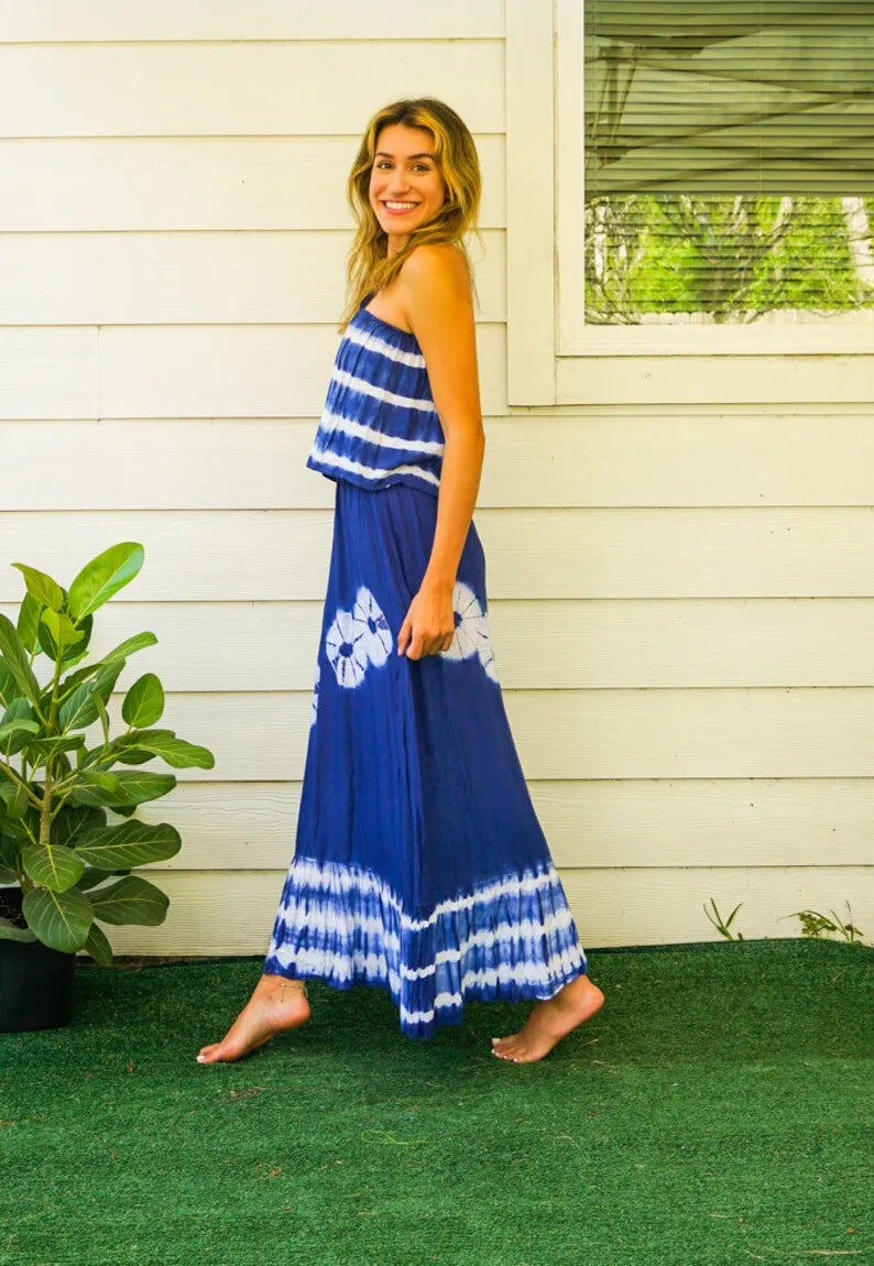 Blue Harmony | Tie-Dye Maxi Jurk
