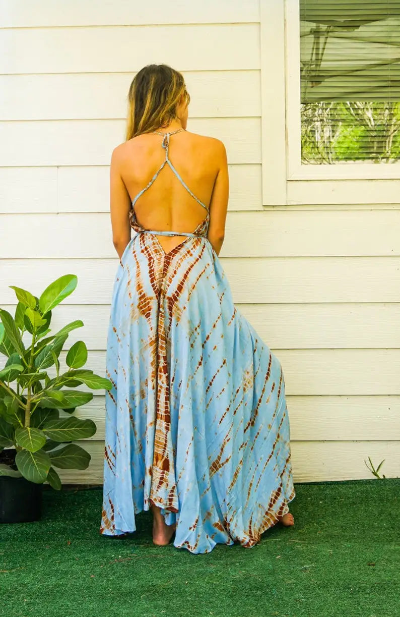 Blue Dusk | Tie-dye maxi dress