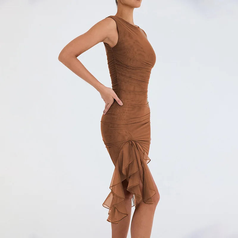Resa | Midi-dress with ruches