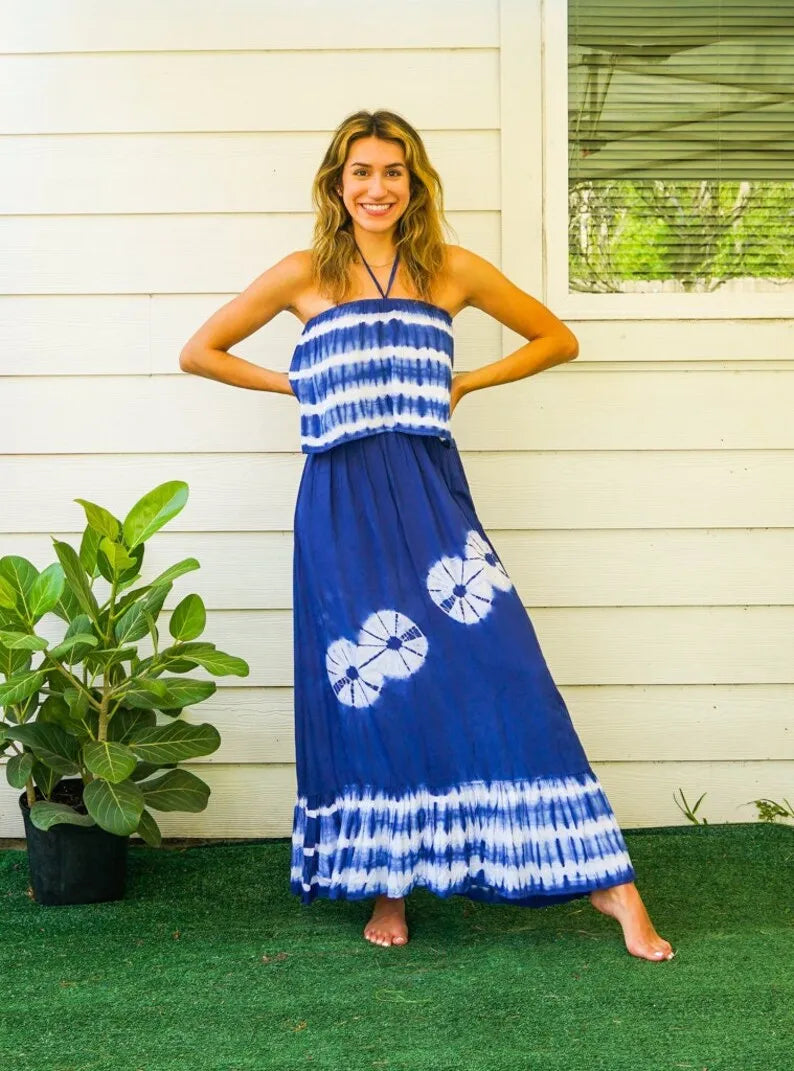 Blue Harmony | Tie-dye maxi dress