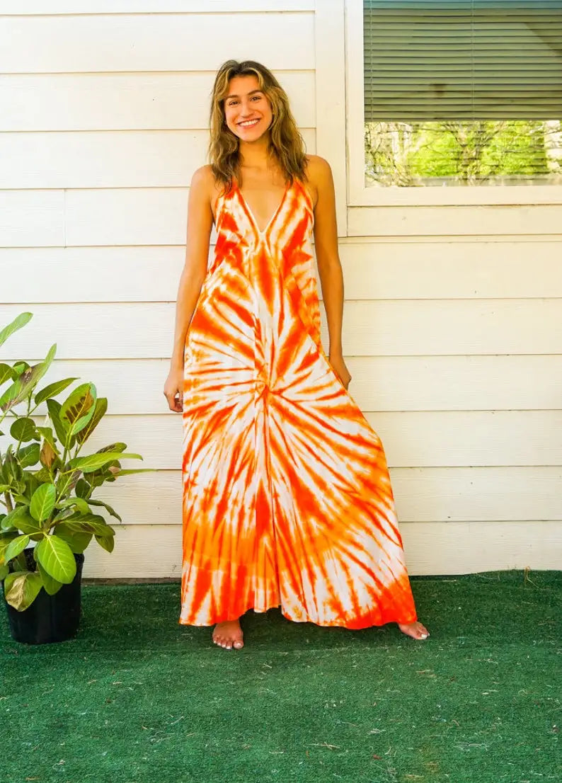 Sunburst Glow | Tie-Dye Maxi Jurk