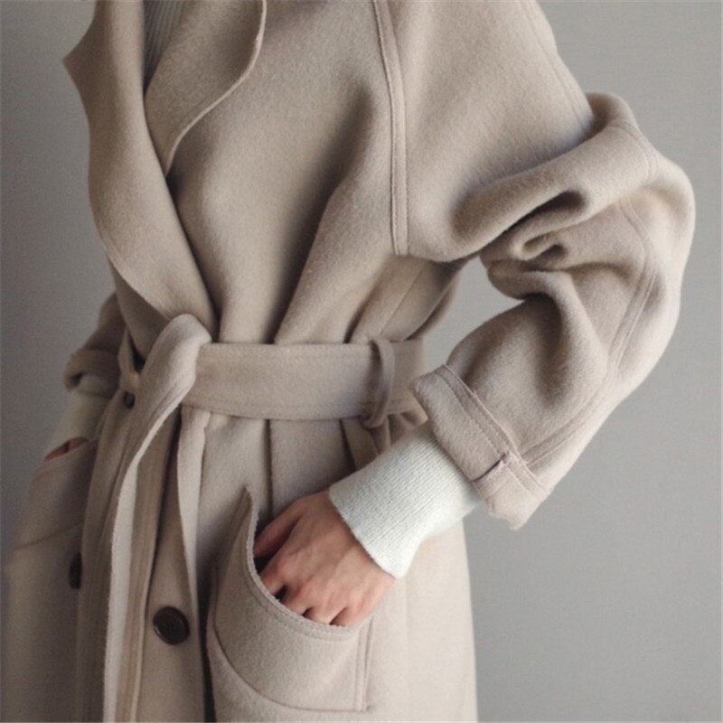 Nicky | Wool blend coat with belt