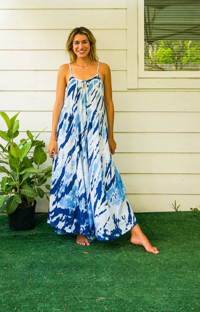 Ocean Waves | Tie-Dye Maxi Jurk