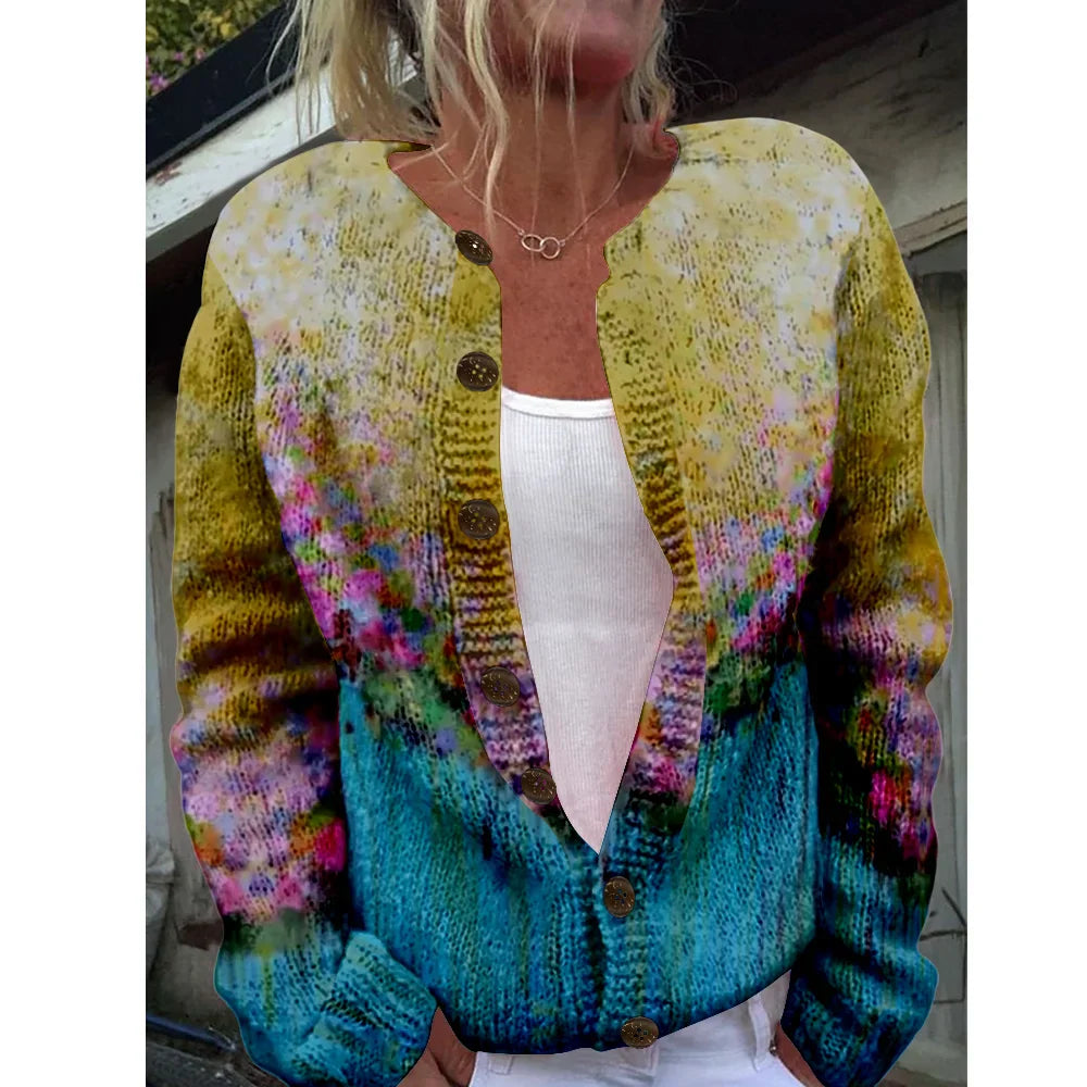 Lisha | Kleurverloop vest met knoopsluiting