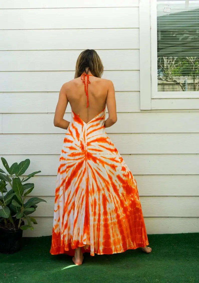 Sunburst Glow | Tie-dye maxi dress
