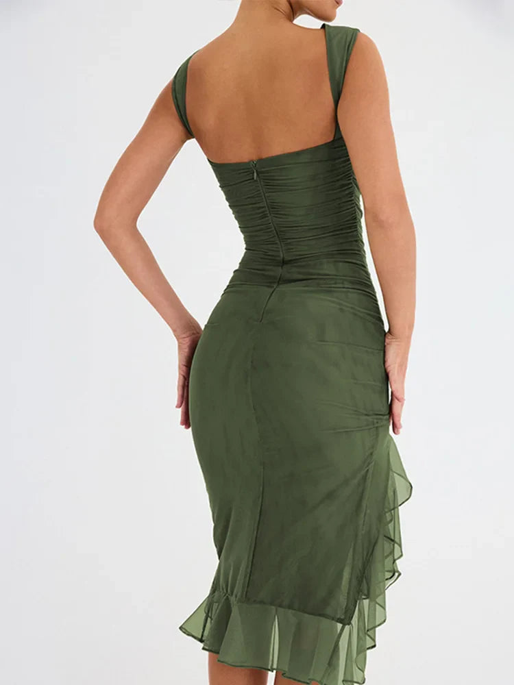 Resa | Midi-dress with ruches