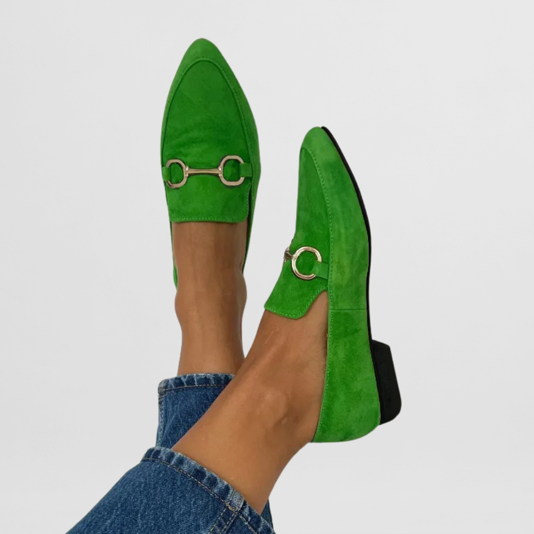 Green boho mocassins
