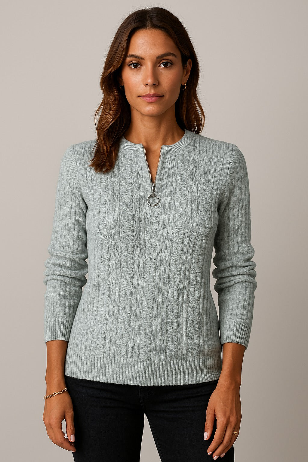 Fanni | Knit jumper with half zip