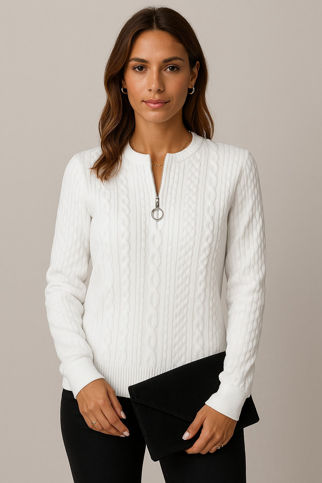 Fanni | Knit jumper with half zip