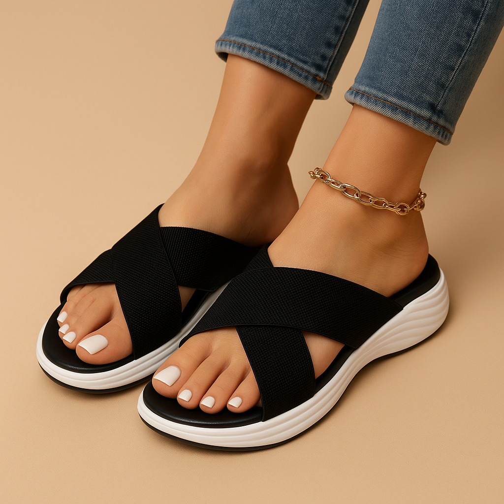 Sporty Sandals with Stretch Strap