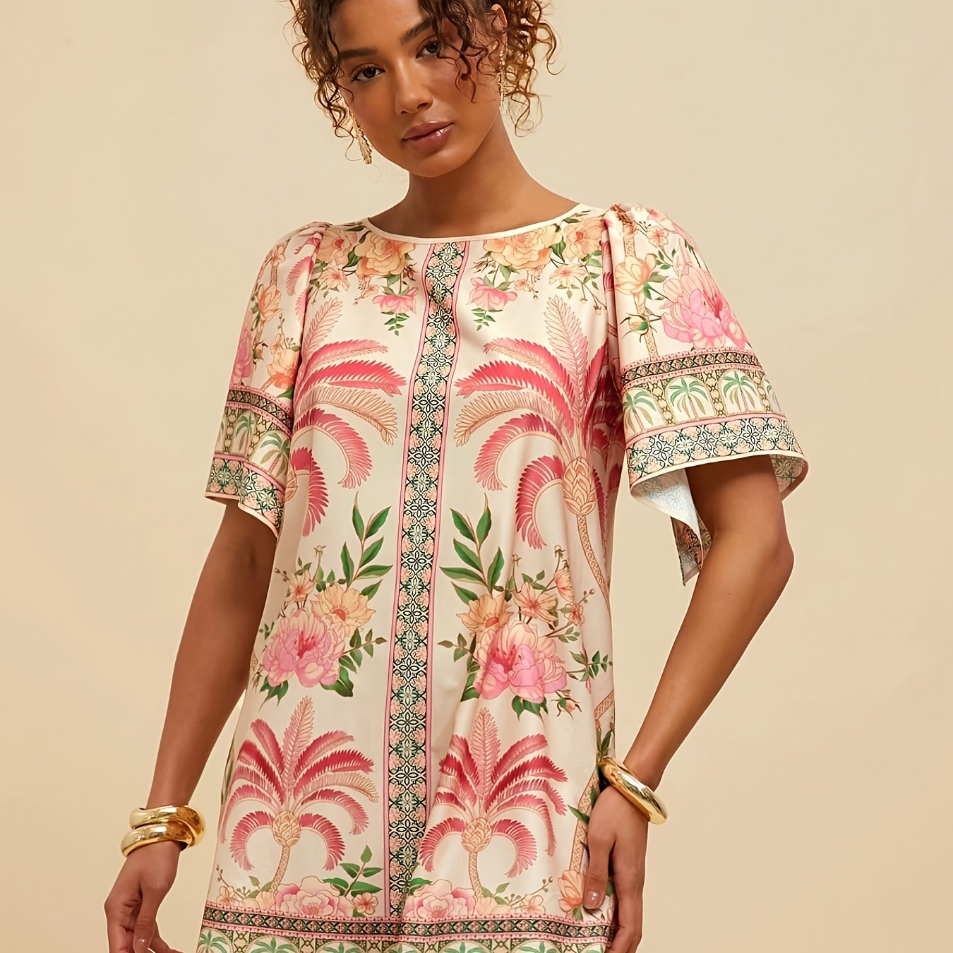 Lina | Tuniek met tropische print