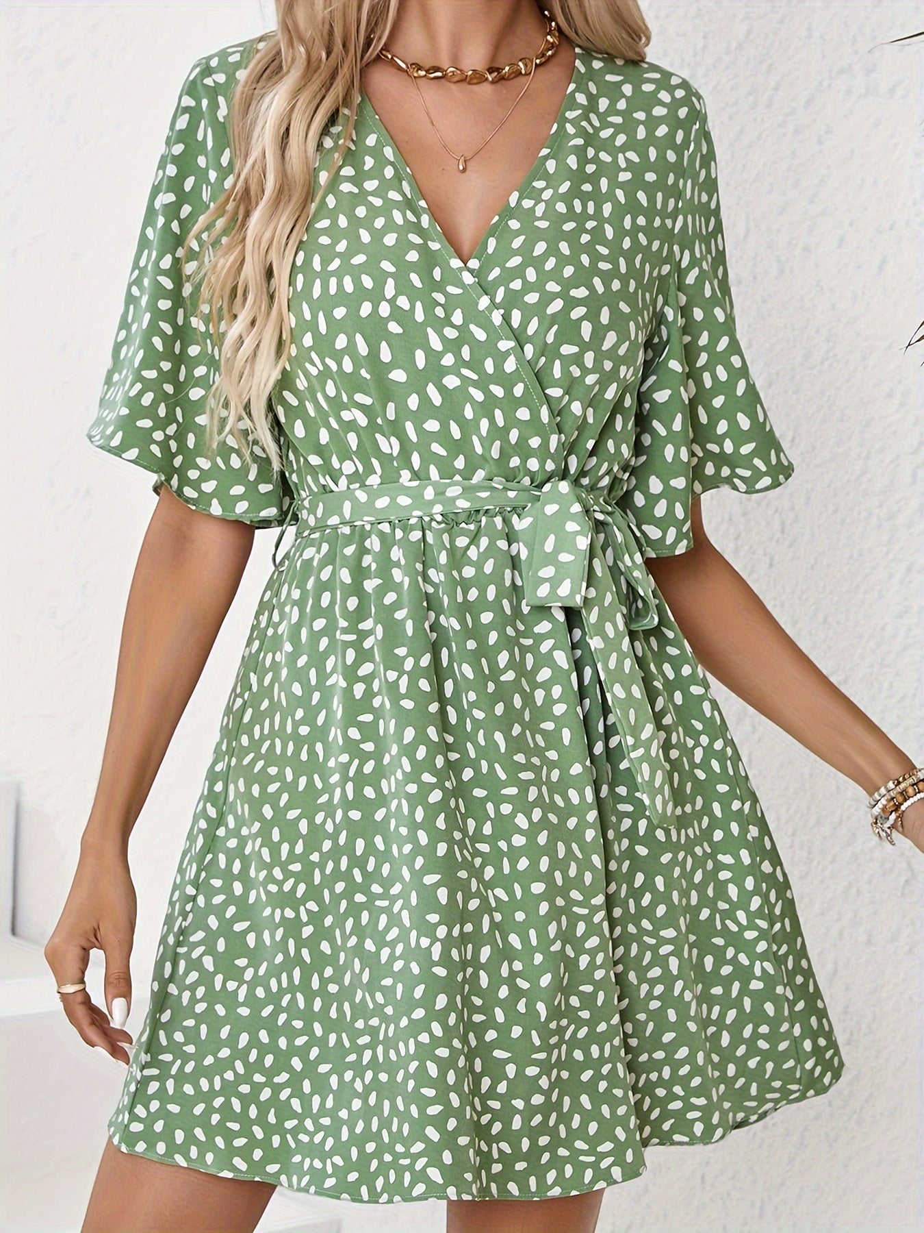Fenna | Jurk met bladprint