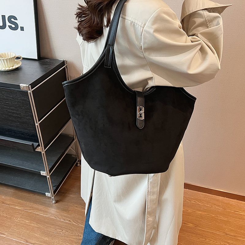 Rosin | Turn Lock Suede Tote