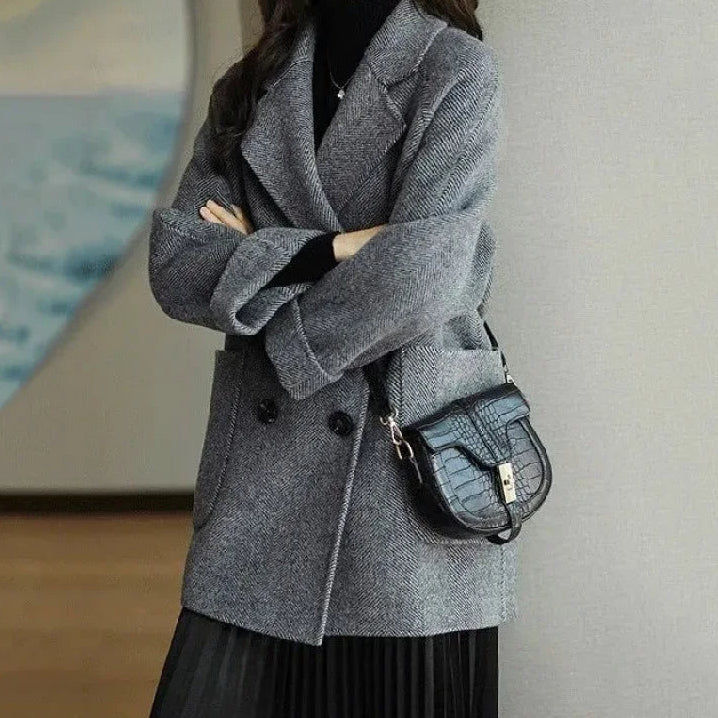Abbi | Wool blend coat with double-breasted fastening