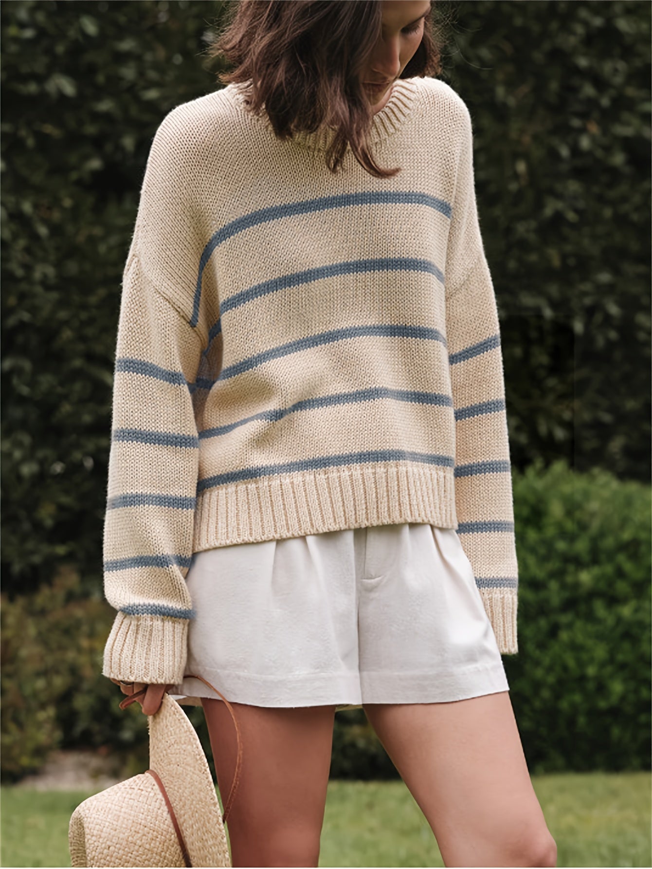 Chelly | Striped jumper with dropped shoulders