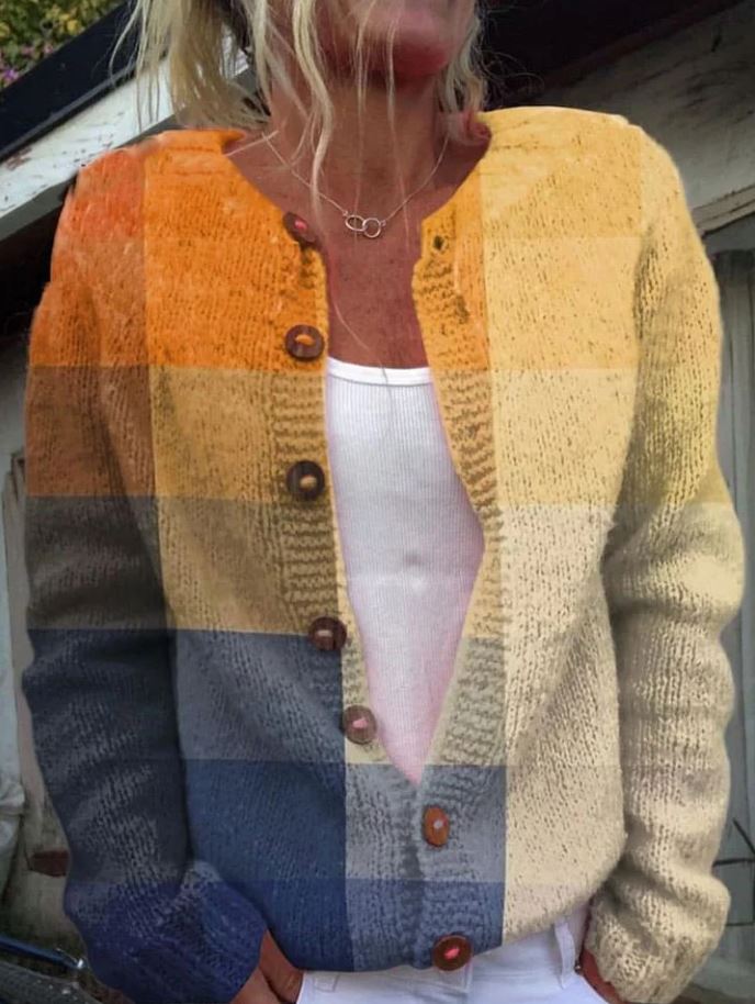 Maud | Geruit vest met kleurblokken