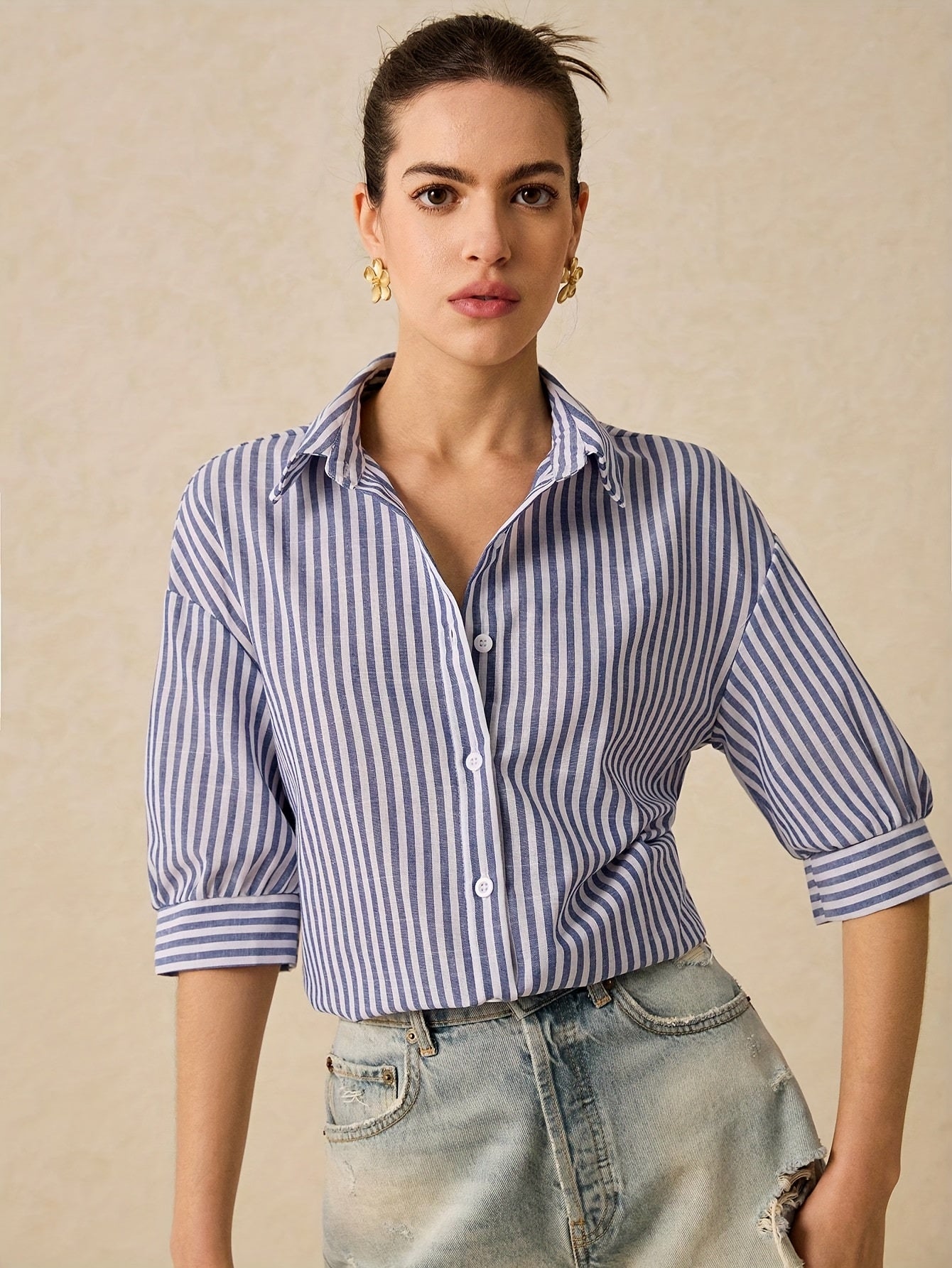 Violet | Blouse met lijnen