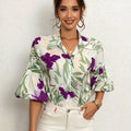 Kyra | Blouse with leaf print