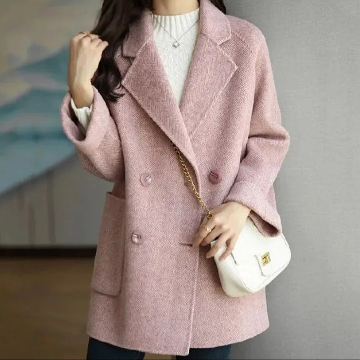 Abbi | Wool blend coat with double-breasted fastening
