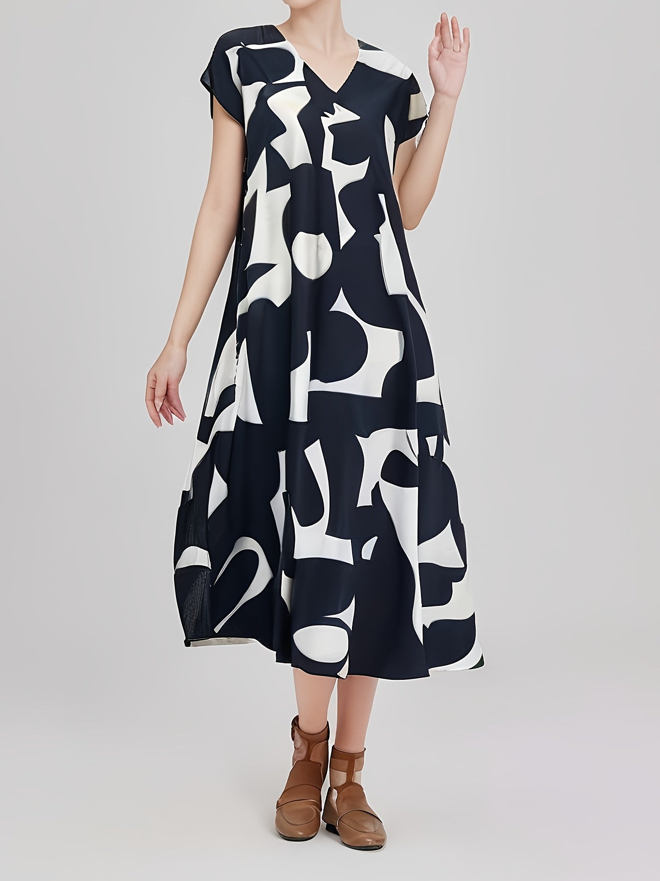 Myra | Zomerjurk met abstracte print