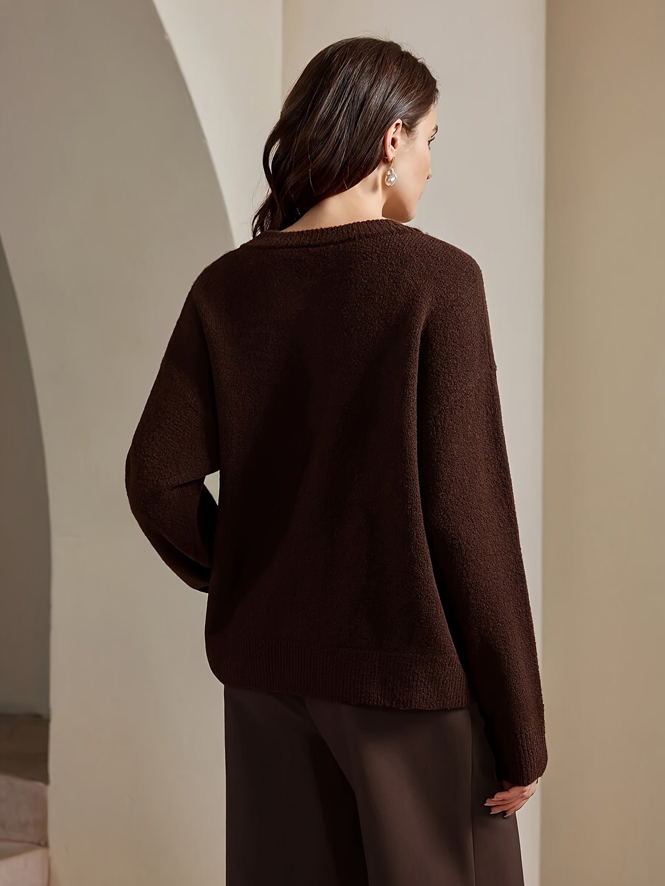 Cindy | Brown button-up cardigan