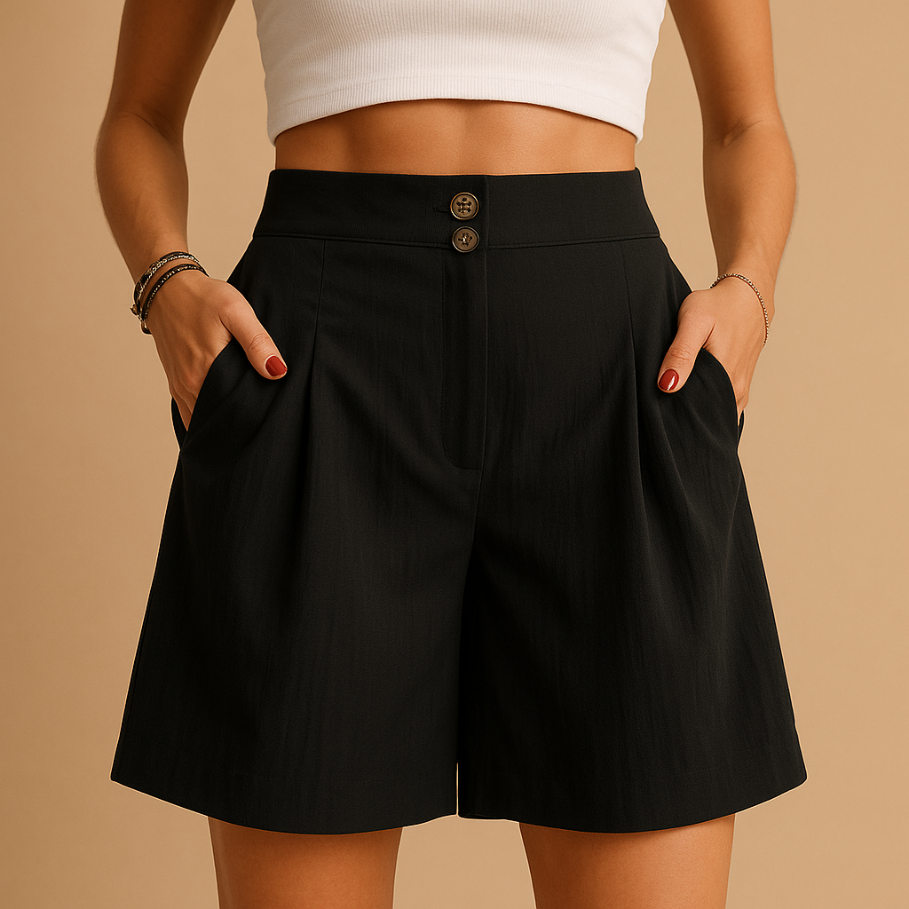 Shorts with button detail
