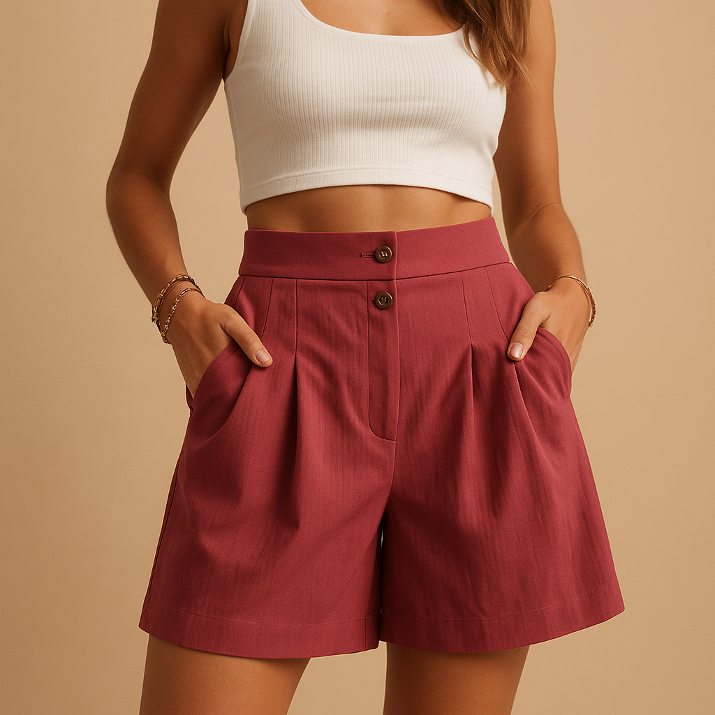 Shorts with button detail