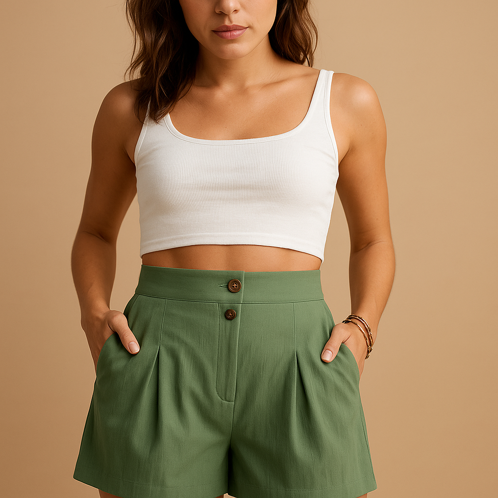Shorts with button detail