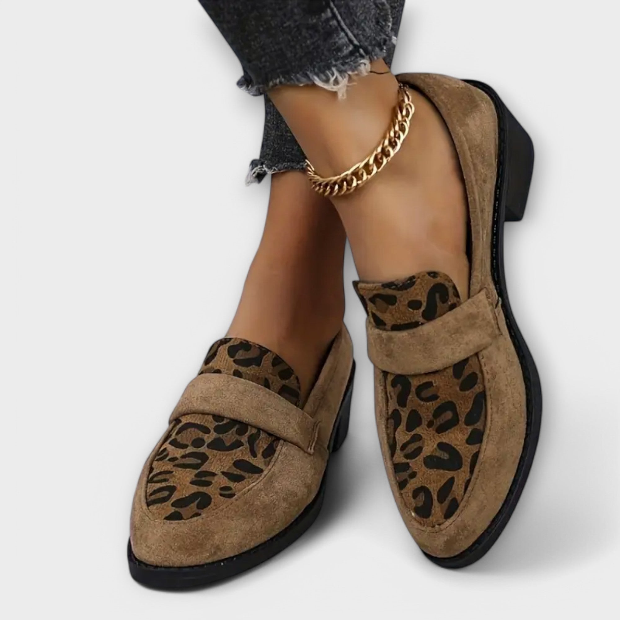 Karla | Leopard‑panel loafers