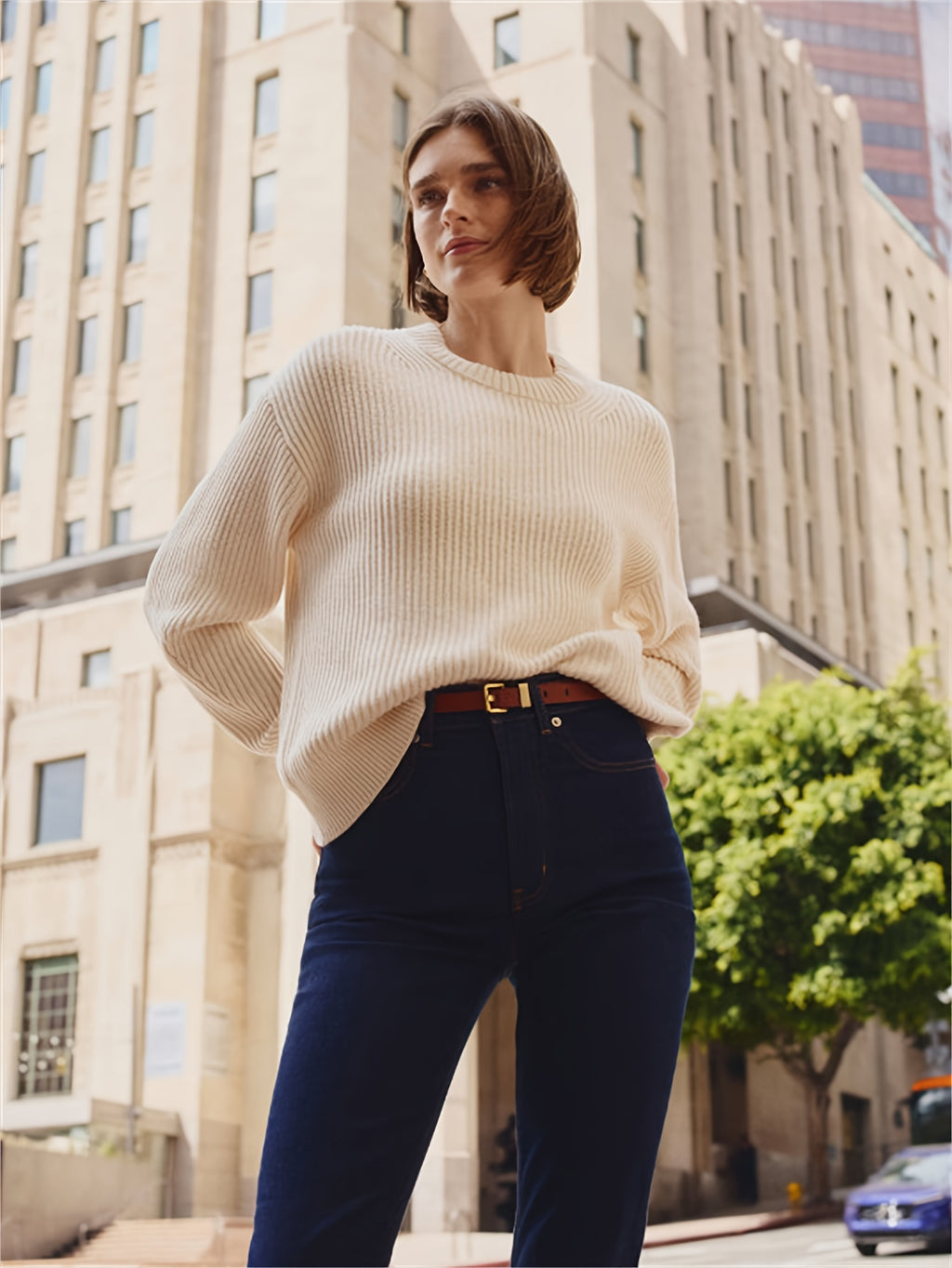 Dianna | Wide vintage jumper with round neck