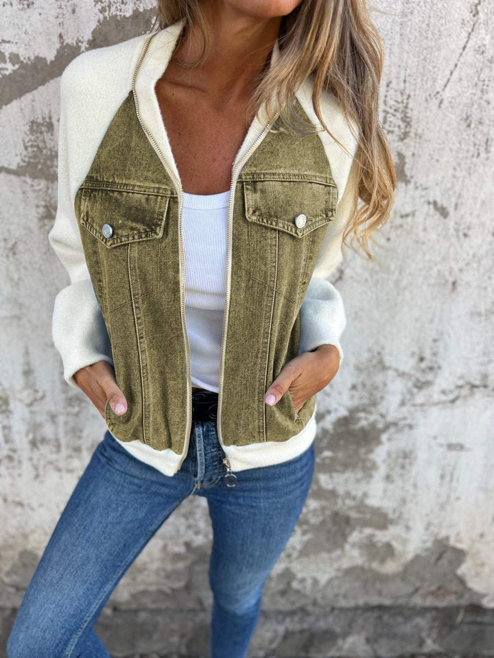 Alica | Denim-gebreide bombervest