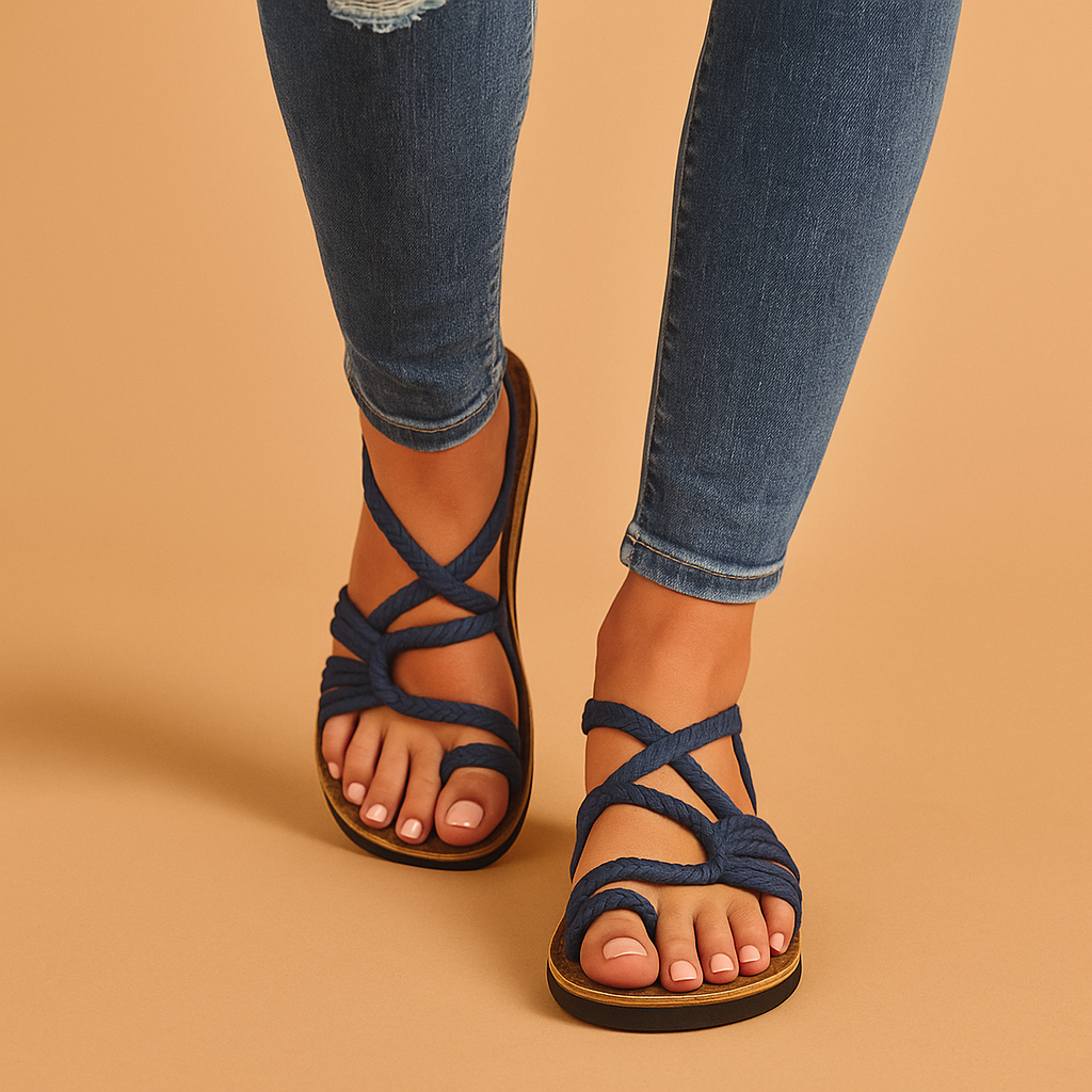 Rope Sandals with Wrap Straps