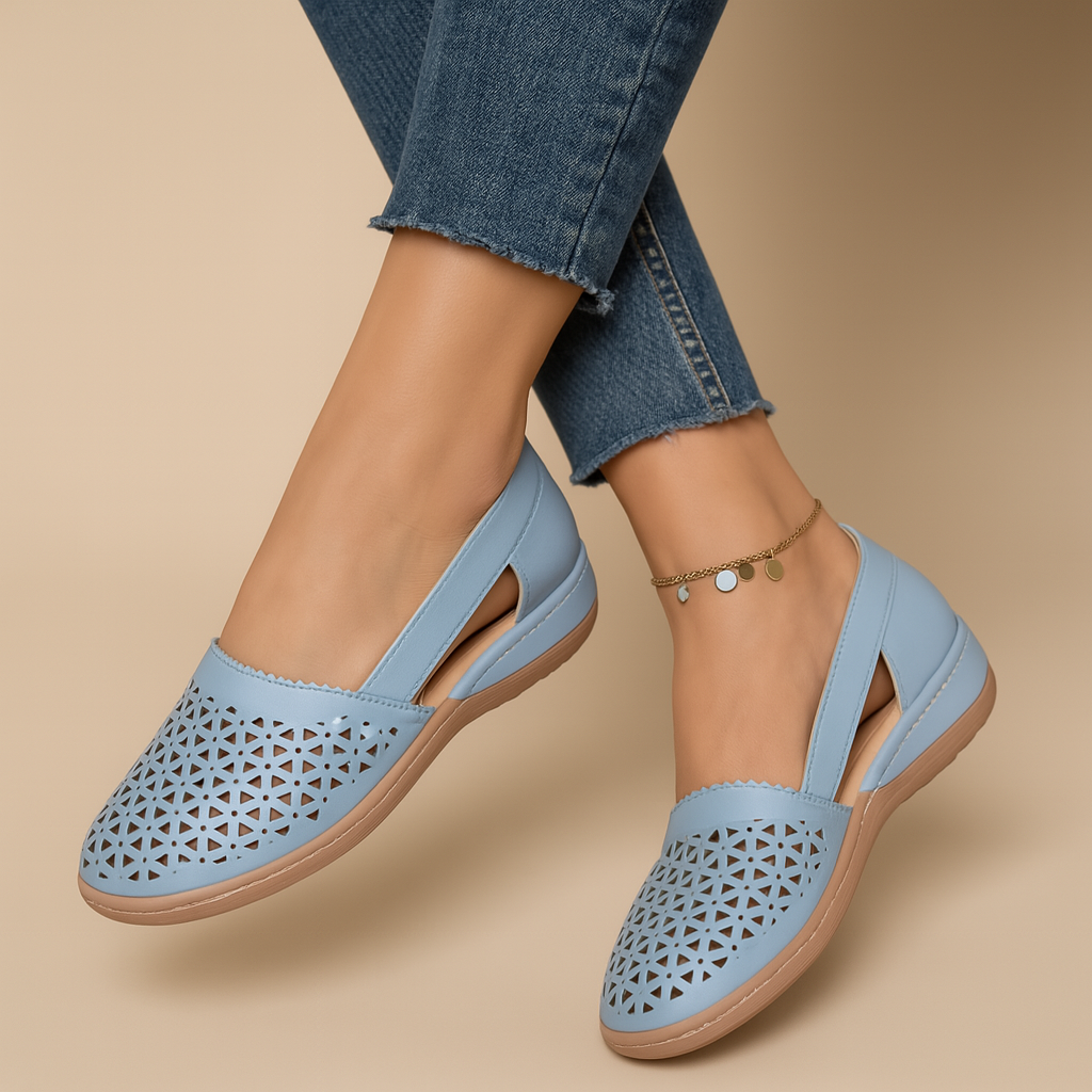 Airy slip-on shoes with cutouts