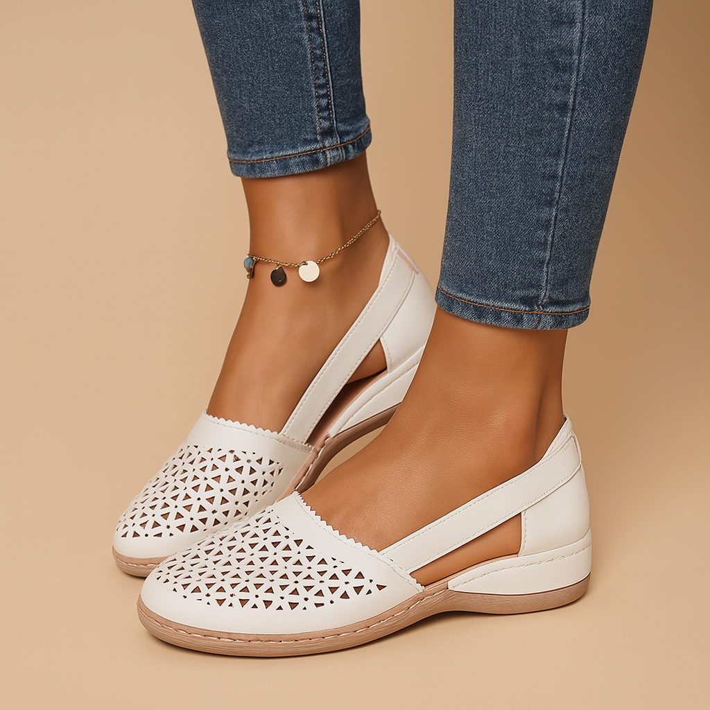 Airy slip-on shoes with cutouts